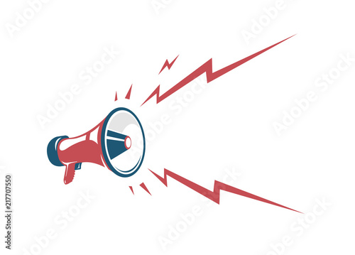 Fotografía Vector vintage poster with red retro megaphone