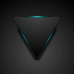 Black triangle with glowing blue light abstract background