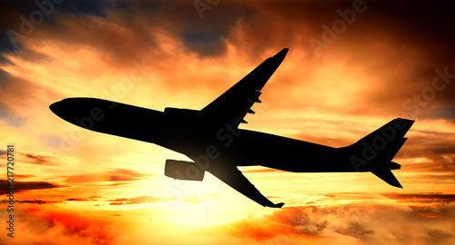 Papel de parede big plane at sunset