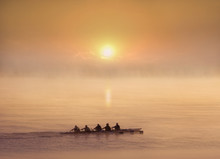  Rowers At Sunrise
