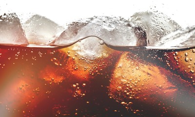 Wall Mural - Cola With Ice Cubes In Glass