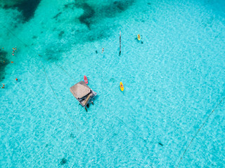 Sticker - An aerial view of Isla Mujeres in Cancun, Mexico