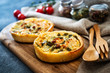 Leek quiche and smoked salmon