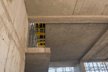 concrete walls and ceiling in the new building