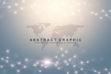 Poster - Big data visualization. Artificial Intelligence and Machine Learning Concept. Graphic abstract background communication. Perspective backdrop visualization. Vector illustration.