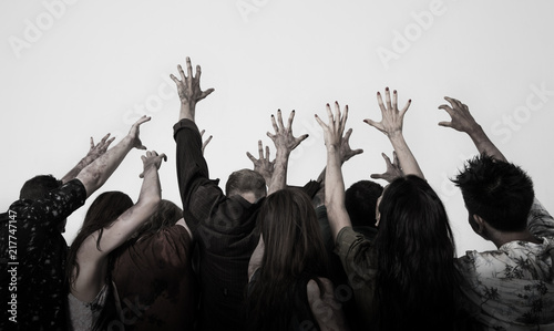 Cuadros en Lienzo terrible ghost zombie hands isolated on white