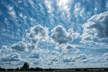 Blue sky and clouds background