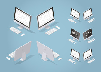 isometric modern destop set