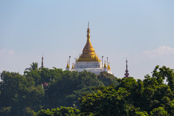 View of Sagain Hill, near Mandalay, Myanmar