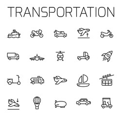 Wall Mural - Transportation related vector icon set