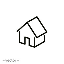 House Isometric Icon, Linear Sign Isolated On White Background - Editable Vector Illustration Eps10