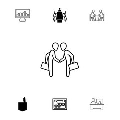 Wall Mural - Collection of 7 meeting filled and outline icons