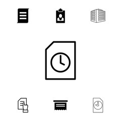 Poster - Collection of 7 documents filled and outline icons