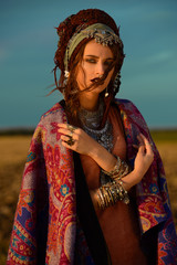 woman in boho style