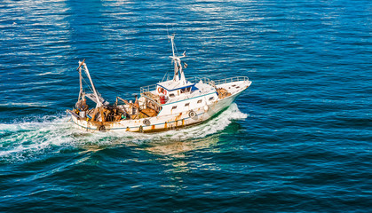 Poster - Old Fishing Boat in Bay