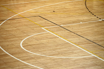 Wooden basketball floor