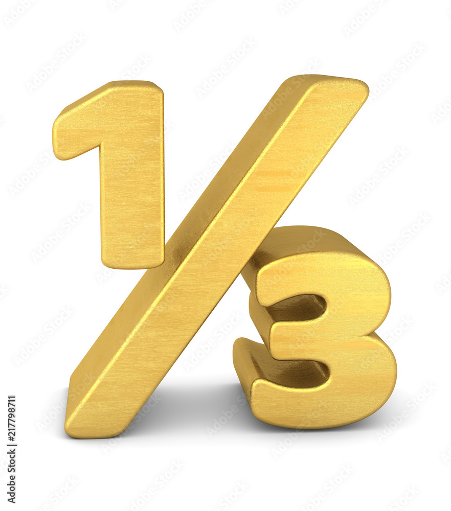 symbol bruch 1/3 gold 3d struktur Stock Illustration | Adobe Stock 
