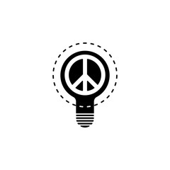 Poster - bulb peace icon. Element of human rights icon. Premium quality graphic design icon. Signs and symbols collection icon for websites, web design, mobile app