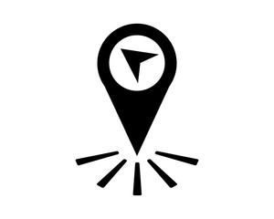 Canvas Print - marker map black silhouette pin locate path image vector icon logo symbol