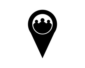 Canvas Print - marker figure map black silhouette pin locate path image vector icon logo symbol