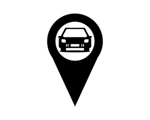 Canvas Print - car marker map icon symbol logo silhouette black