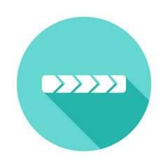 Poster - direction of the rotation icon in Flat long shadow style