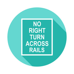 Poster - direction of the rotation icon in Flat long shadow style