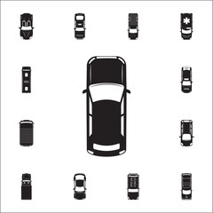 Poster - car icon. detailed set of transport view from above icons. premium quality graphic design sign. one 