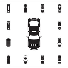 Poster - police car icon. detailed set of transport view from above icons. premium quality graphic design sig