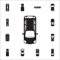 Poster - hatchback icon. detailed set of transport view from above icons. premium quality graphic design sign