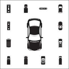 Poster - sport car icon. detailed set of transport view from above icons. premium quality graphic design sign