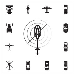 Poster - helicopter icon. Detailed set of Transport view from above icons. Premium quality graphic design sign. One of the collection icons for websites, web design, mobile app
