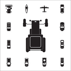 Poster - tractor icon. Detailed set of Transport view from above icons. Premium quality graphic design sign. One of the collection icons for websites, web design, mobile app
