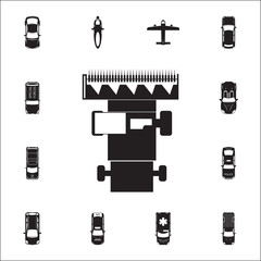 Poster - combine harvester icon. Detailed set of Transport view from above icons. Premium quality graphic design sign. One of the collection icons for websites, web design, mobile app