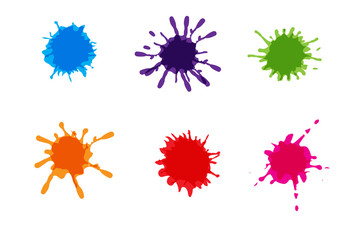 vector colorful paint splatter. Paint splash set.Vector illustration design.