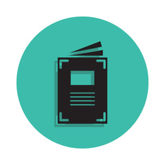 Poster - printed examples icon. Element of printing house for mobile concept and web apps icon. Thin line icon with shadow in badge for website design and development, app development