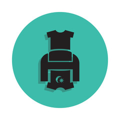 Poster - T-shirt printer icon. Element of printing house for mobile concept and web apps icon. Thin line icon with shadow in badge for website design and development, app development