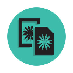 Poster - postcards icon. Element of printing house for mobile concept and web apps icon. Thin line icon with shadow in badge for website design and development, app development
