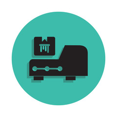 Poster - Printer Cartridge icon. Element of printing house for mobile concept and web apps icon. Thin line icon with shadow in badge for website design and development, app development