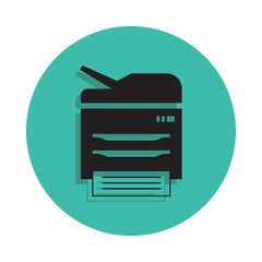 Poster - office printer icon. Element of printing house for mobile concept and web apps icon. Thin line icon with shadow in badge for website design and development, app development