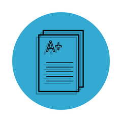 Poster - school marks icon. Element of school for mobile concept and web apps icon. Thin line icon with shadow in badge for website design and development, app development