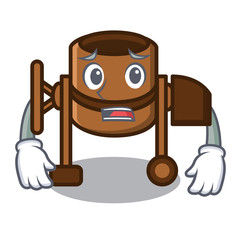 Poster - Afraid concrete mixer mascot cartoon