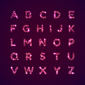 English alphabet. Bright font, letters. Vector illustration.