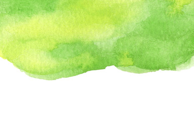 Green abstract watercolor background with space for text. 