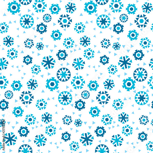 Simple ute winter snowflakes seamless pattern