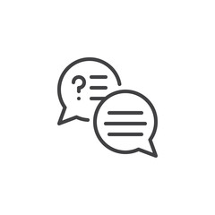 Speech bubbles with text outline icon. linear style sign for mobile concept and web design. Dialogue Messages simple line vector icon. Symbol, logo illustration. Pixel perfect vector graphics