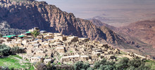 Overview Of The Dana Village On The Edge Of The Dana Nature Reserve In Jordan, With The Wadi Araba And The Desert Of Israel In The Background