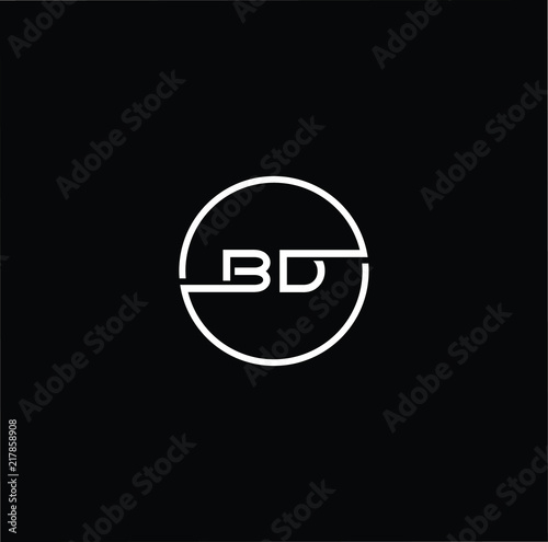 Initial Letter Bd Db Minimalist Art Monogram Circle Shape Logo