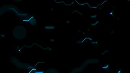 Fototapete - Running signal. A bulk cluster of printed circuit boards. Depth of field. The lines of the printed circuit boards move at different speeds. Rotating chamber.Lines spreading from the center are led by