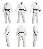 Fototapeta  - different angle sports kimono for training, isolated on white background